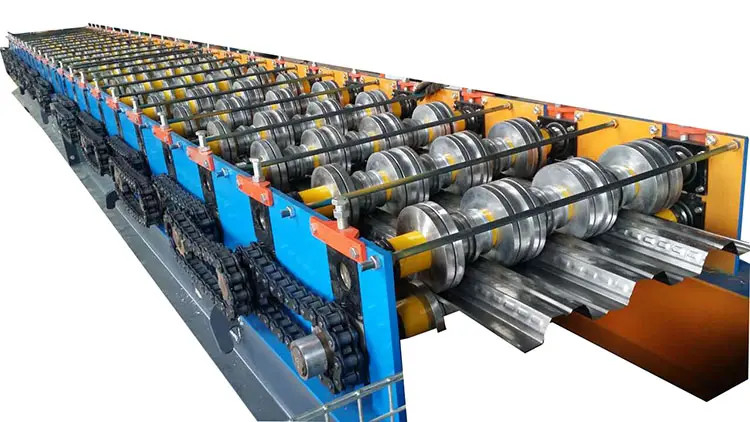 22KW Motor Power Steel Decking Floor Roll Forming Machine 10-12m/Min