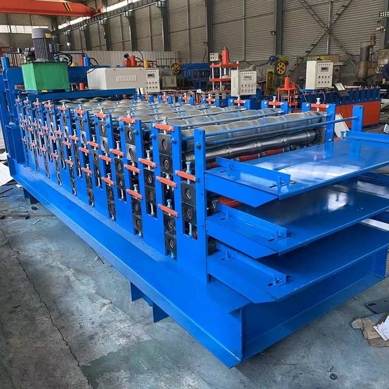 8.5*1.5*1.75m Three Layers Roof Tile Roll Forming Machine With 13-18 Stations