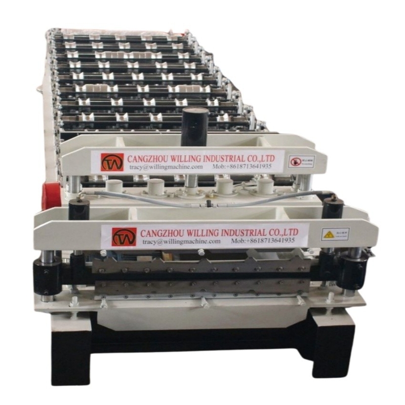 1250mm Width Double Layer Ibr Roof Tile Roll Forming Machine For Construction Business