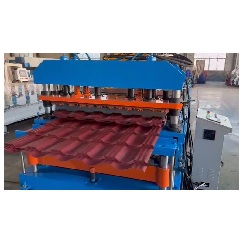 PLC Control Metal Cold Steel Glazed Roof Tile Making Machine Step Tile Roofing Sheet Roll Forming Machine Factory