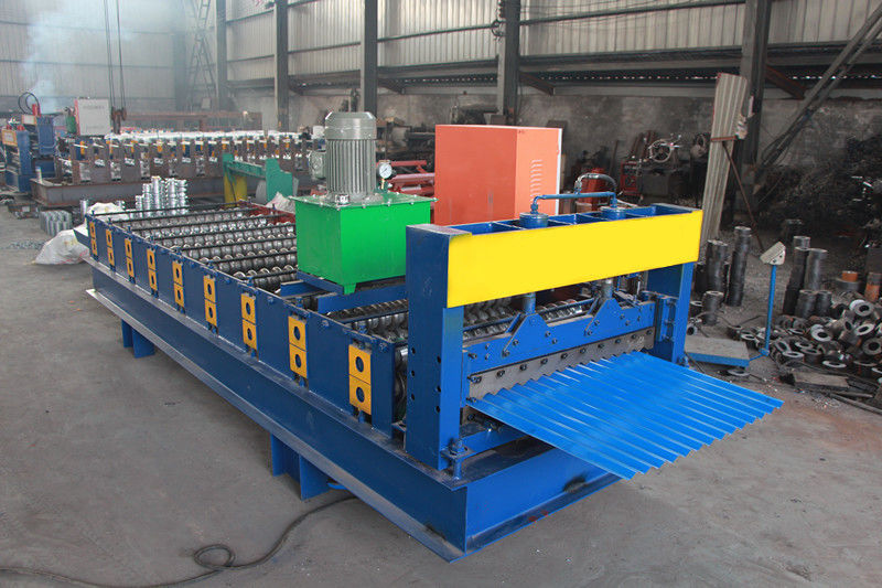 1000mm width raw material Corrugated Metal Roofing Roll Forming Machine Full Automatic Plc Control