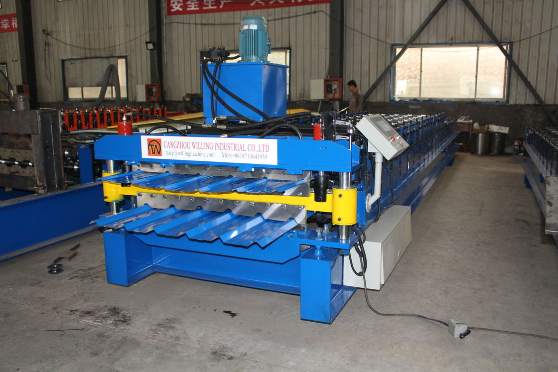 Trapezoid Type 6 Rib Roof Tile Roll Forming Machine 3 Phase