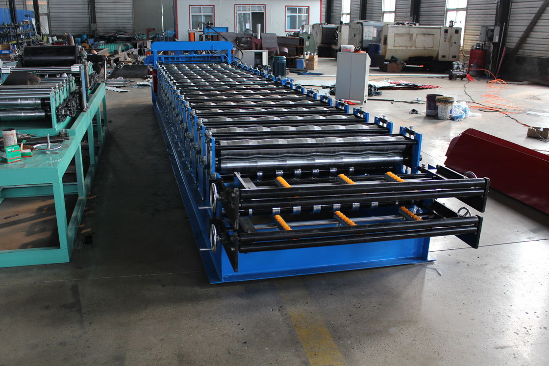 Plc Control 0.3mm Double Layer Roll Forming Machine For Metal Steel Roof