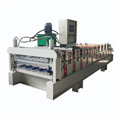 Hydraulic Shear Double Layer Roofing Sheet Machine  8-15m/Min