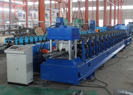 High Speed 15 Station GI Highway Guardrail Roll Forming Machine With Hydraulic Decoiler
