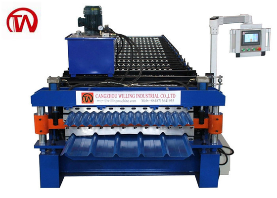 Galvanized Glazed Roofing Tile Roofing Sheet Forming Machine Chain Transmission