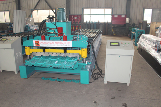 Metal Sheet PPGI 380V60Hz Glazed Tile Roll Forming Machine Automatic